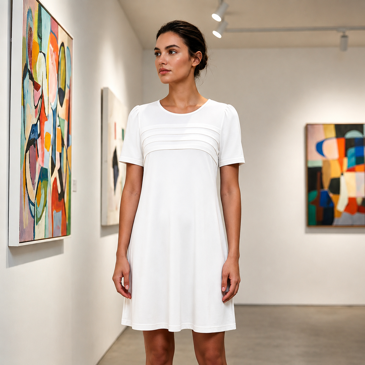 Women's Casual A-Line Midi Dress – Flowy Summer Comfort with Pockets