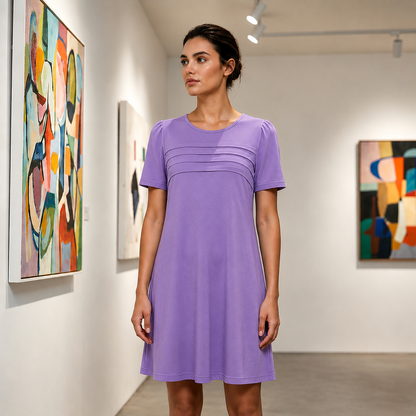 Women's Casual A-Line Midi Dress – Flowy Summer Comfort with Pockets
