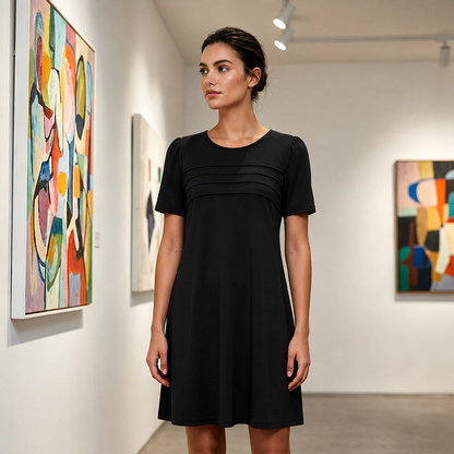 Women's Casual A-Line Midi Dress – Flowy Summer Comfort with Pockets