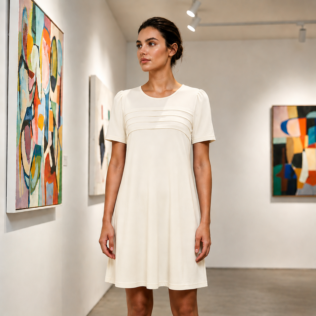 Women's Casual A-Line Midi Dress – Flowy Summer Comfort with Pockets