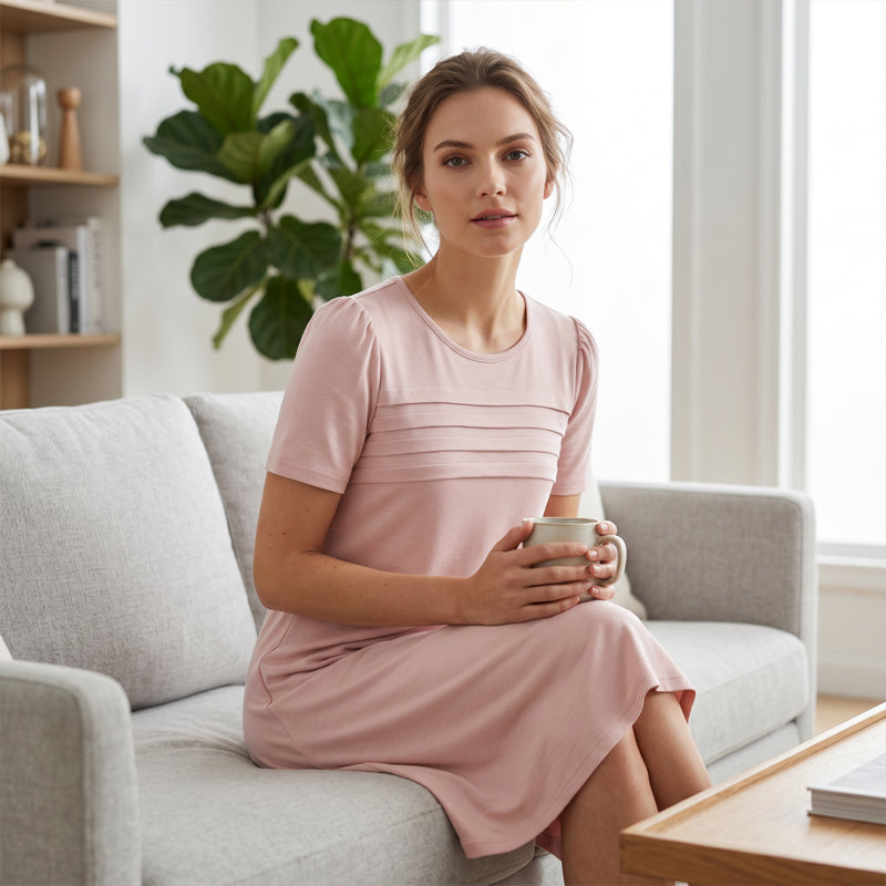 Women's Casual A-Line Midi Dress – Flowy Summer Comfort with Pockets